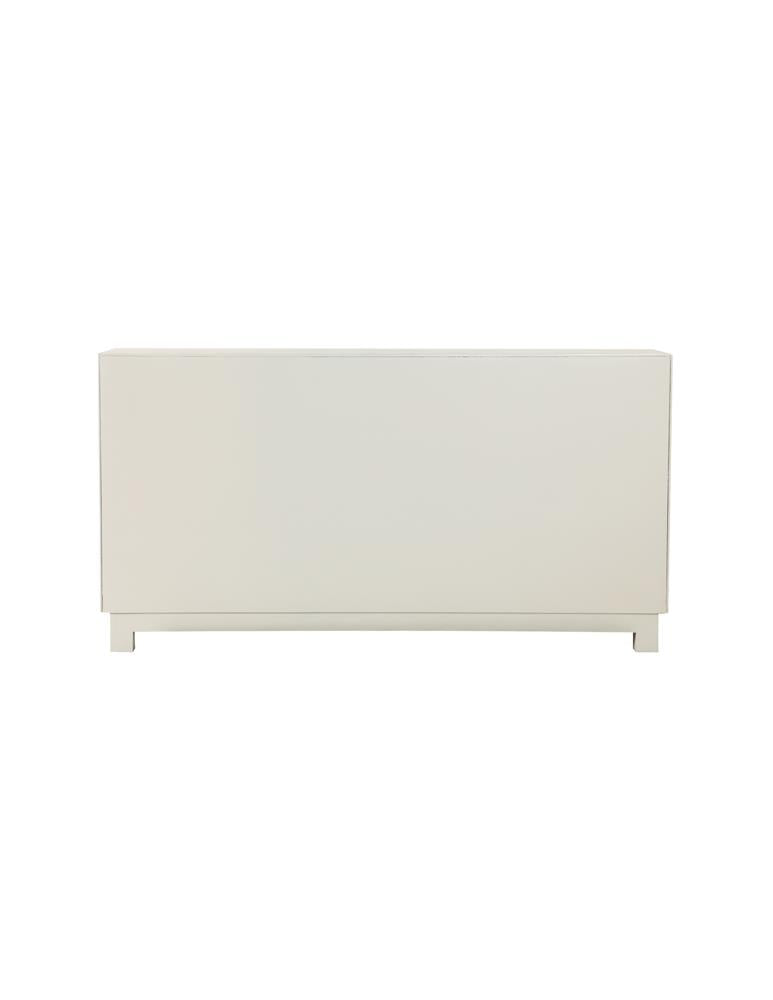 Voula White/Gold Rectangular 4-Door Accent Cabinet - 953416 - Bien Home Furniture &amp; Electronics