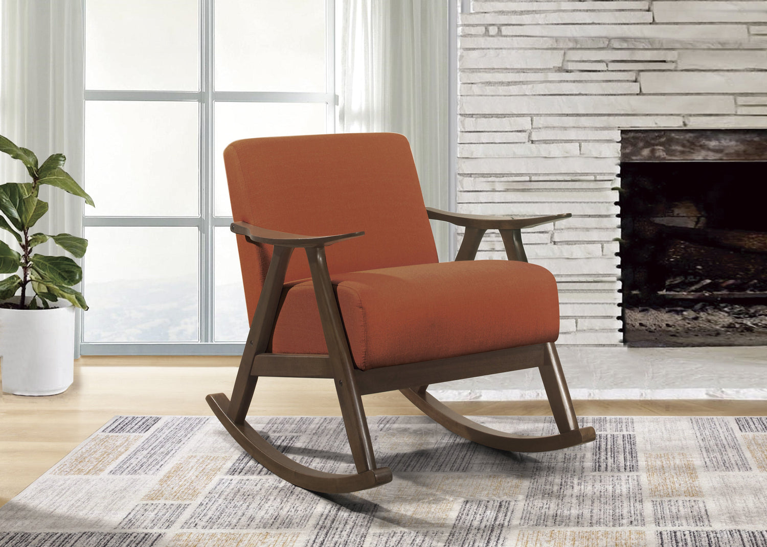 Waithe Orange Rocking Chair - 1034RN-1 - Bien Home Furniture &amp; Electronics