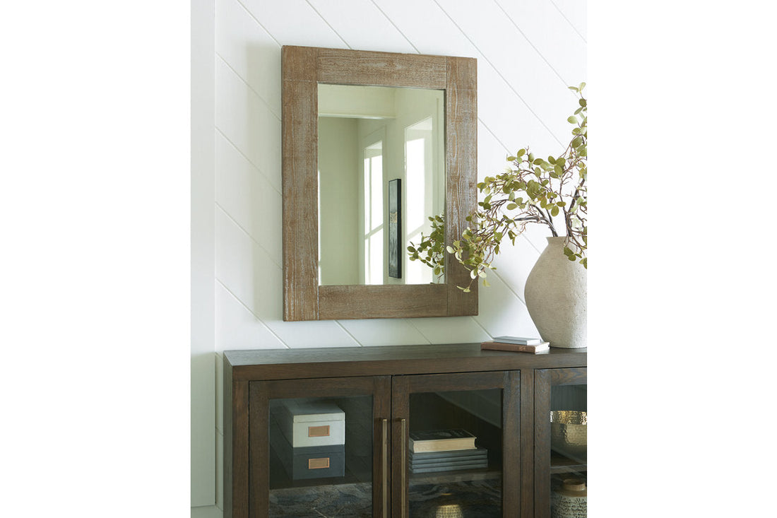 Waltleigh Distressed Brown Accent Mirror - A8010277 - Bien Home Furniture & Electronics
