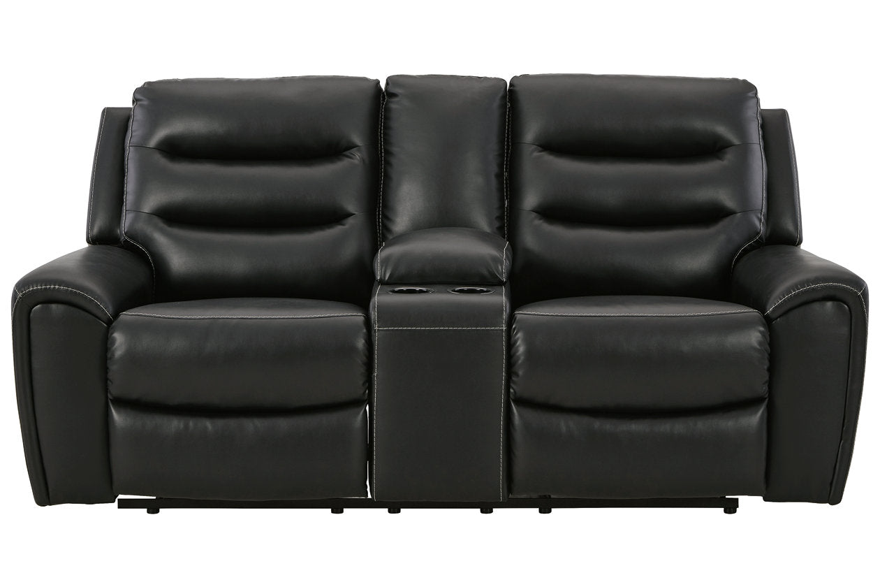 Warlin Black Power Reclining Loveseat with Console - 6110518 - Bien Home Furniture &amp; Electronics