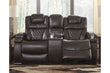 Warnerton Chocolate Power Reclining Loveseat with Console - 7540718 - Bien Home Furniture & Electronics