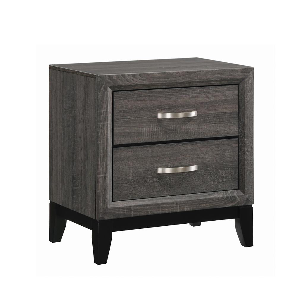 Watson 2-Drawer Nightstand Gray Oak/Black - 212422 - Bien Home Furniture &amp; Electronics