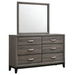 Watson 6-drawer Dresser with Mirror Grey Oak and Black - 212423M - Bien Home Furniture & Electronics