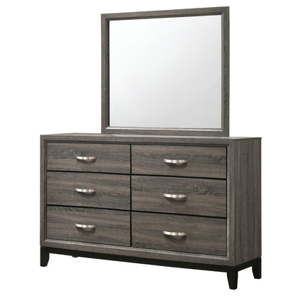 Watson 6-drawer Dresser with Mirror Grey Oak and Black - 212423M - Bien Home Furniture &amp; Electronics