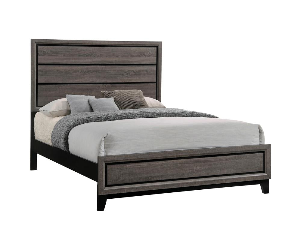 Watson California King Panel Bed Gray Oak/Black - 212421KW - Bien Home Furniture & Electronics