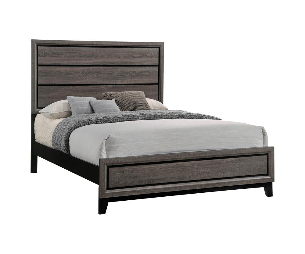Watson California King Panel Bed Gray Oak/Black - 212421KW - Bien Home Furniture &amp; Electronics