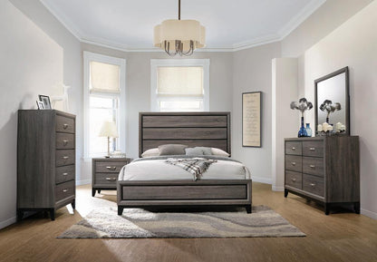 Watson Eastern King Bed Gray Oak/Black - 212421KE - Bien Home Furniture &amp; Electronics