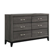 Watson Gray Oak/Black 6-Drawer Dresser - 212423 - Bien Home Furniture & Electronics