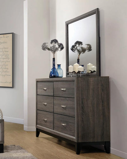 Watson Gray Oak/Black 6-Drawer Dresser - 212423 - Bien Home Furniture &amp; Electronics