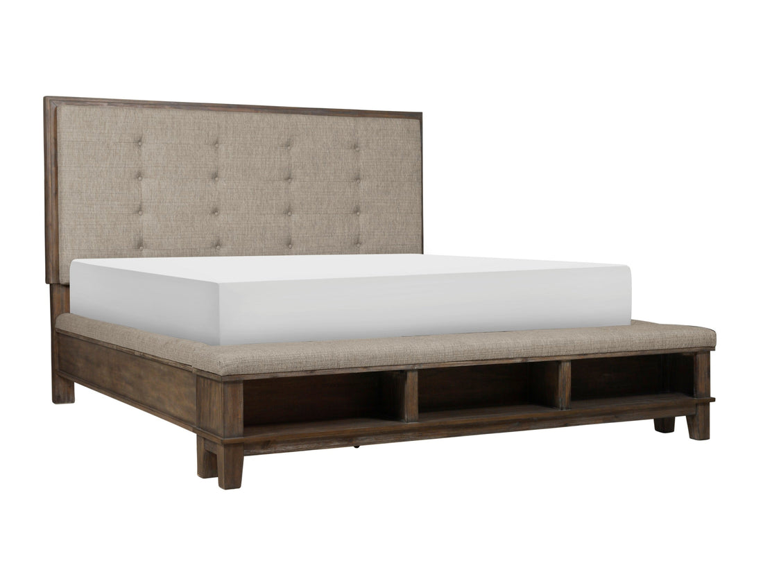 Watson Gray Queen Upholstered Storage Panel Bed - SET | SH2213GRY-1 | SH2213GRY-2 | SH2213GRY-3 - Bien Home Furniture & Electronics