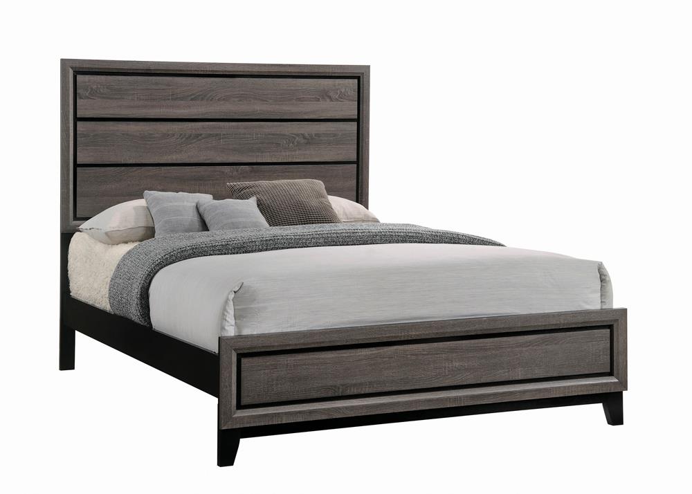 Watson Queen Bed Gray Oak/Black - 212421Q - Bien Home Furniture &amp; Electronics