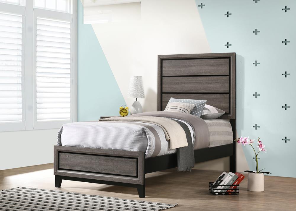 Watson Twin Panel Bed Gray Oak - 212421T - Bien Home Furniture &amp; Electronics