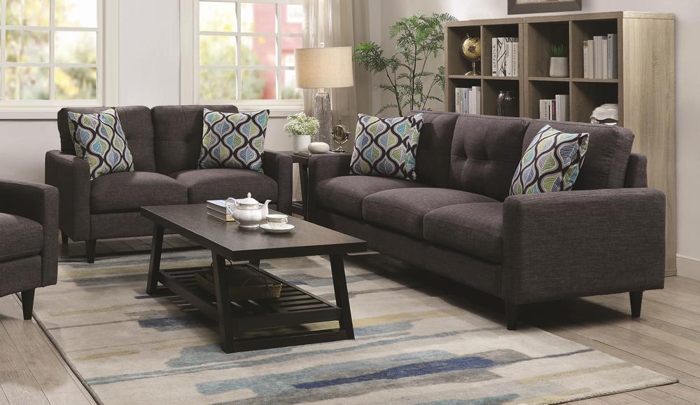 Watsonville Tufted Back Sofa Gray - 552001 - Bien Home Furniture &amp; Electronics