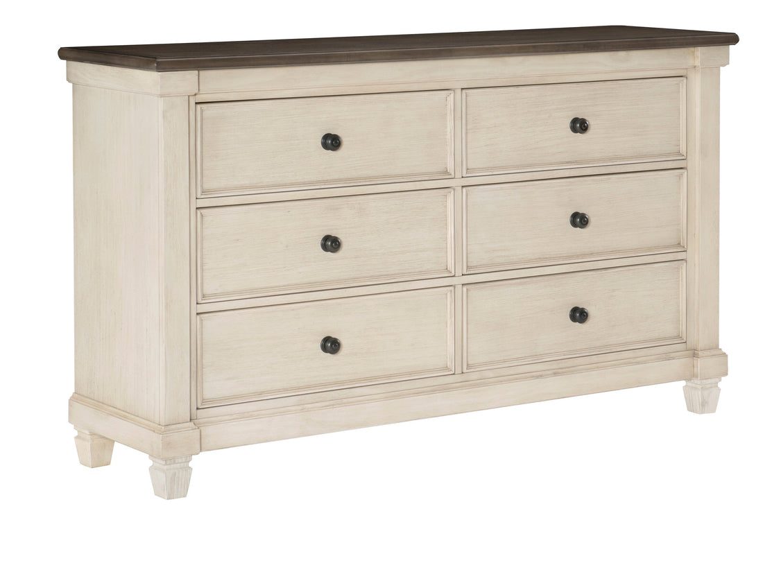 Weaver Antique White/Rosy Brown Dresser - 1626-5 - Bien Home Furniture &amp; Electronics