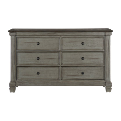 Weaver Coffee/Antique Gray Dresser - 1626GY-5 - Bien Home Furniture &amp; Electronics