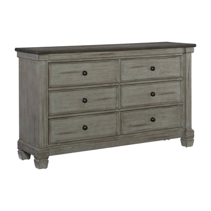 Weaver Coffee/Antique Gray Dresser - 1626GY-5 - Bien Home Furniture &amp; Electronics