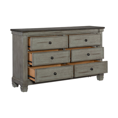 Weaver Coffee/Antique Gray Dresser - 1626GY-5 - Bien Home Furniture &amp; Electronics
