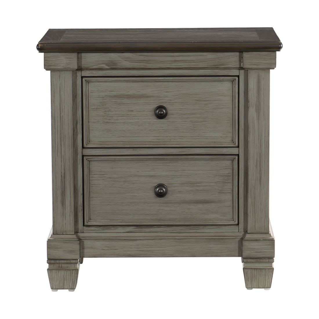 Weaver Coffee/Antique Gray Nightstand - 1626GY-4 - Bien Home Furniture &amp; Electronics