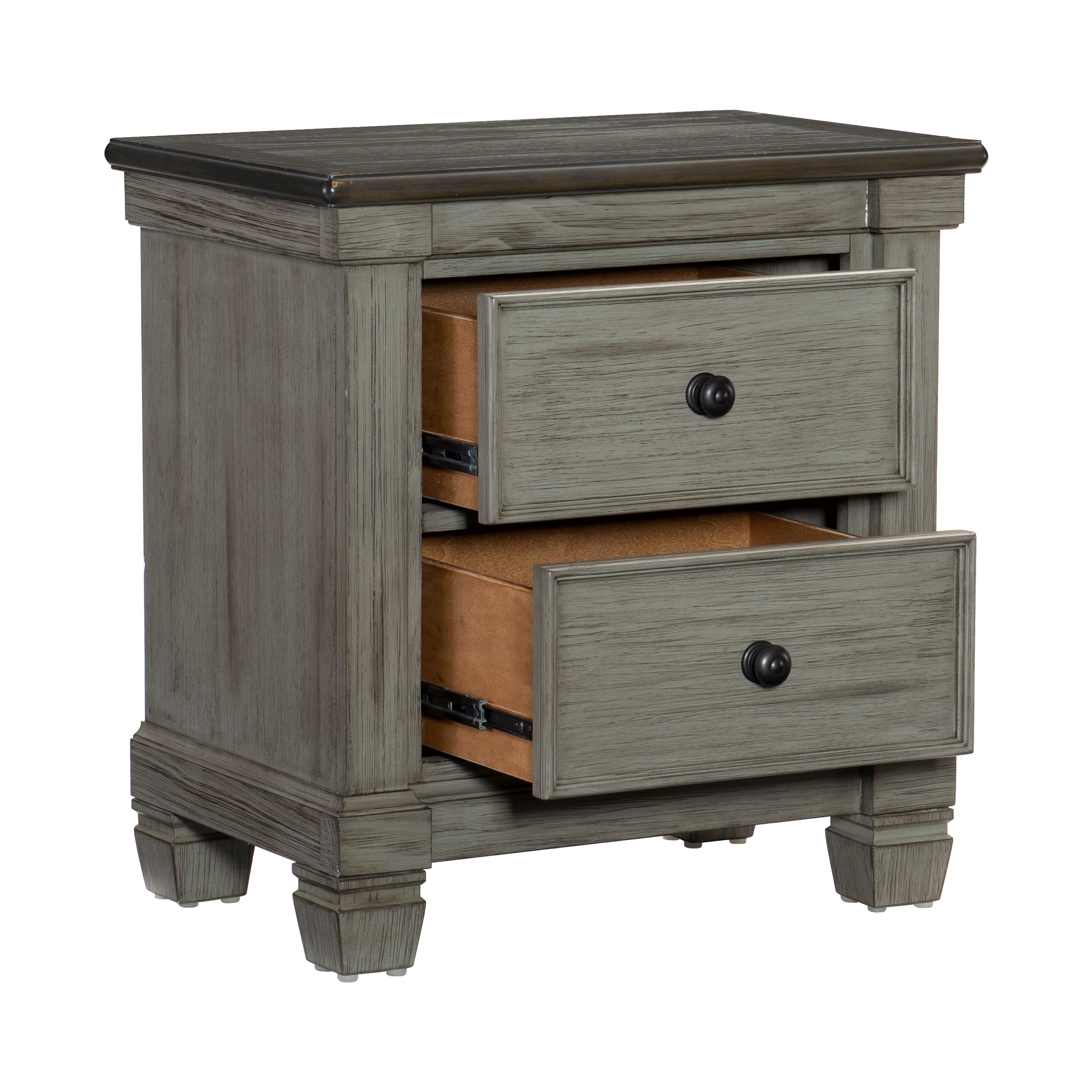 Weaver Coffee/Antique Gray Nightstand - 1626GY-4 - Bien Home Furniture &amp; Electronics