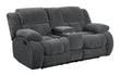 Weissman Motion Loveseat with Console Charcoal - 601922 - Bien Home Furniture & Electronics