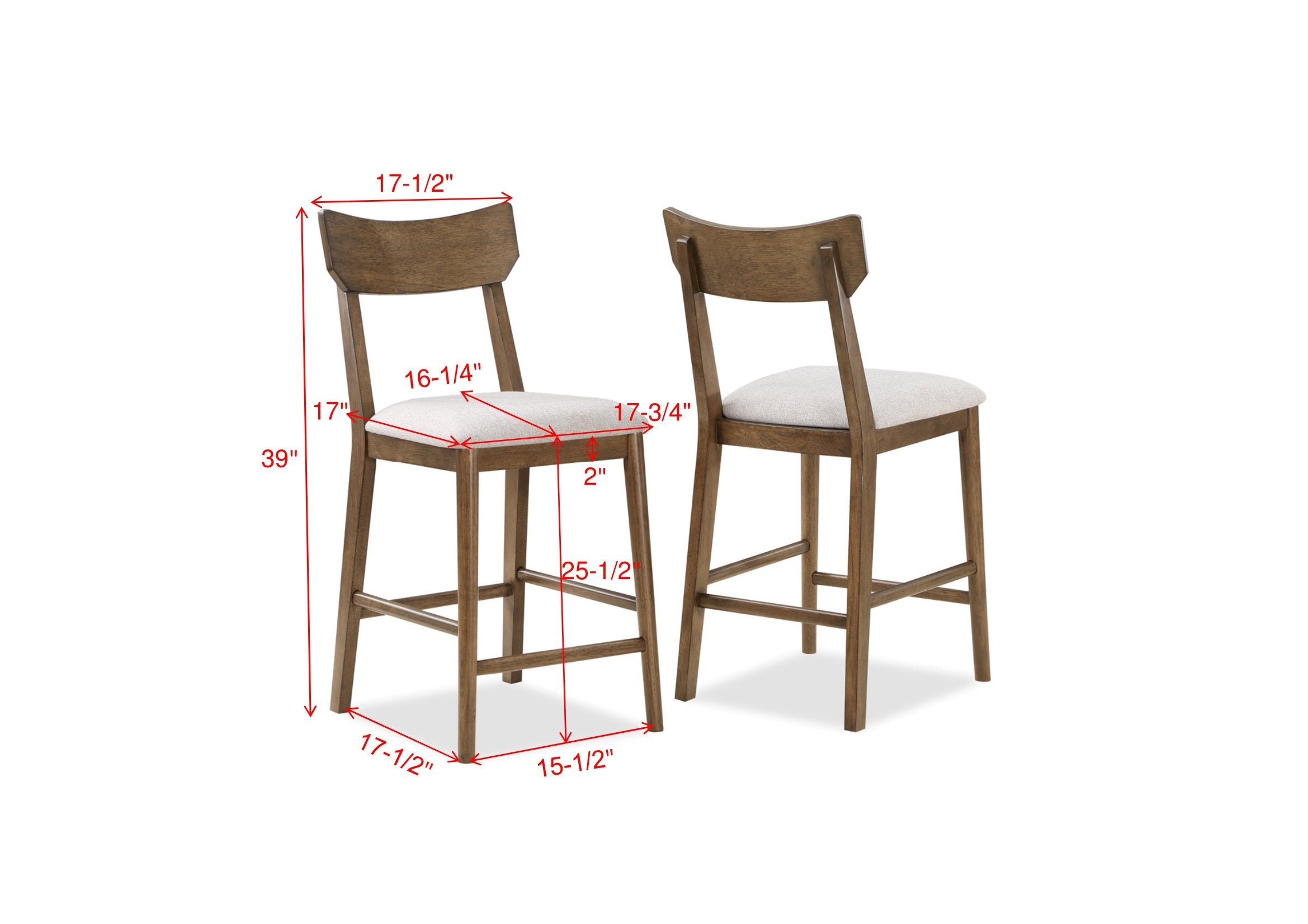 Weldon Brown Counter Height Chair, Set of 2 - 2714S-24 - Bien Home Furniture &amp; Electronics