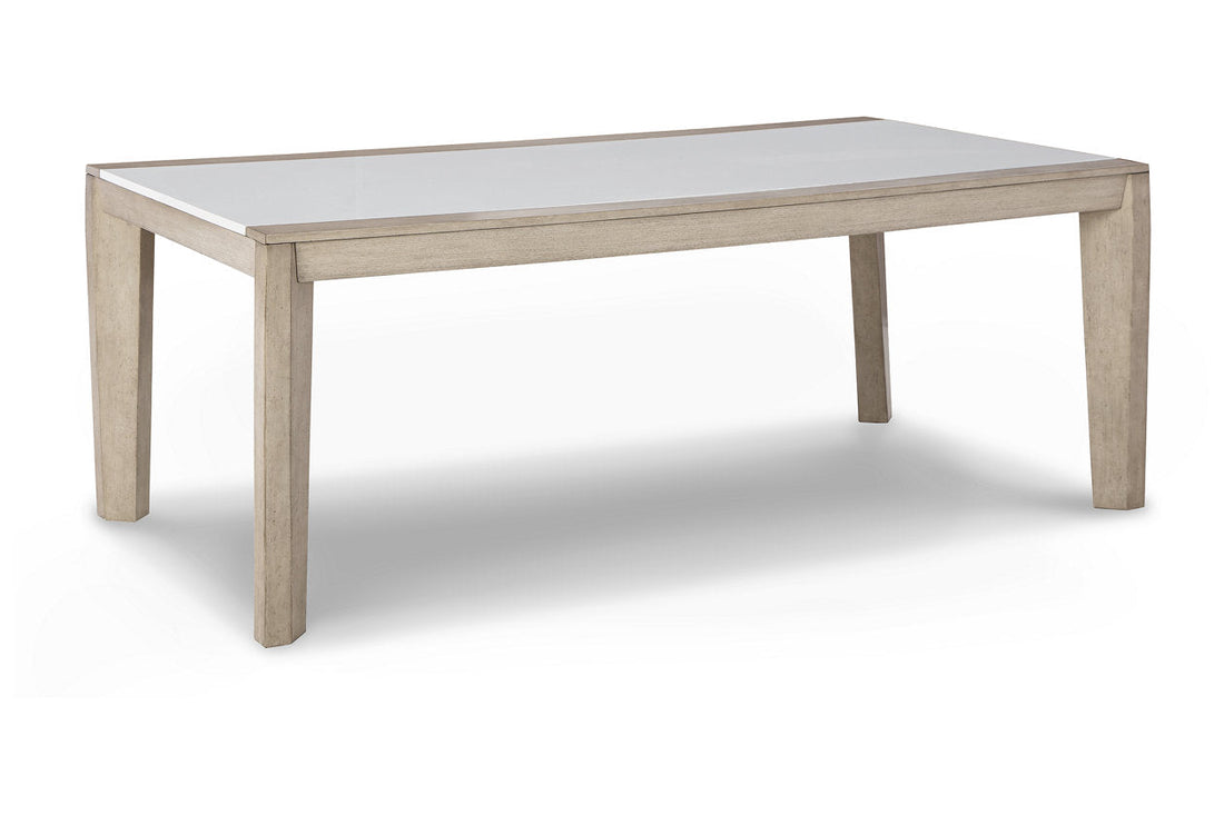 Wendora Bisque/White Dining Table - D950-25 - Bien Home Furniture &amp; Electronics
