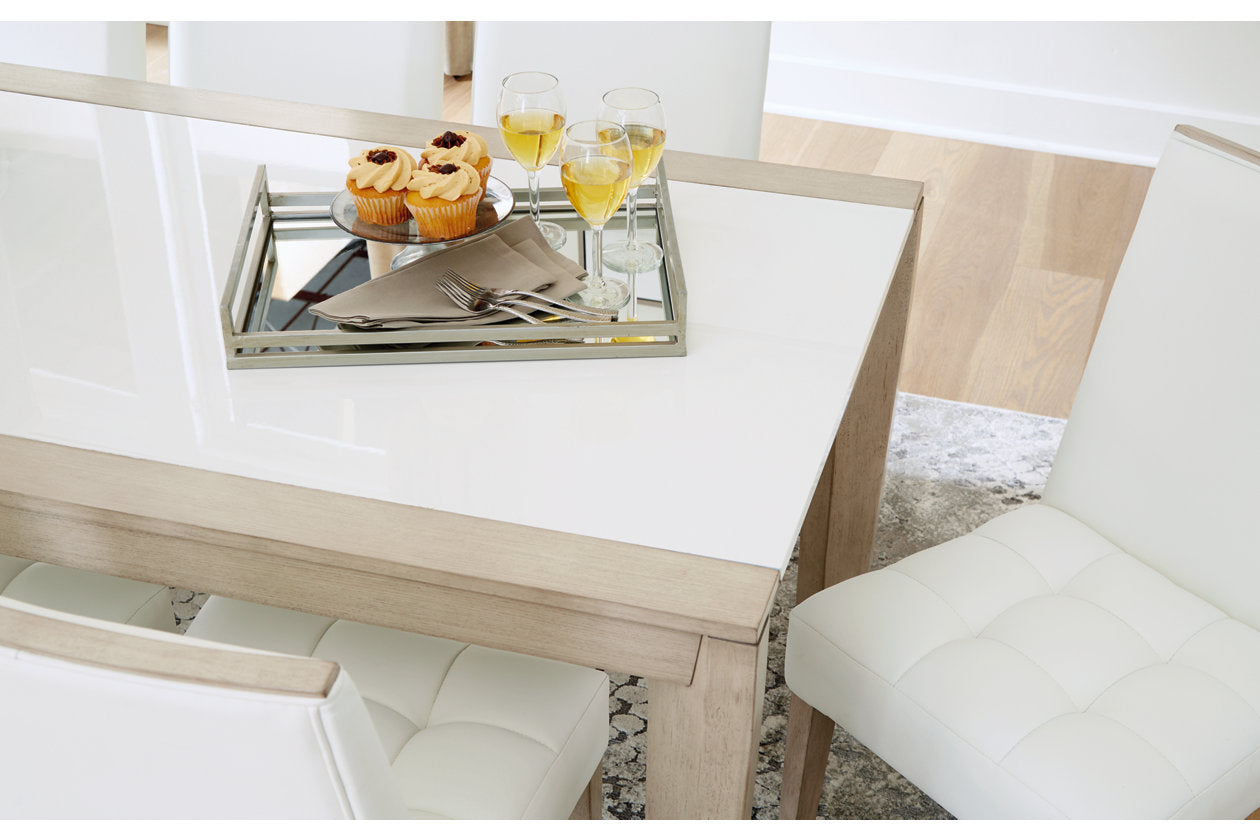 Wendora Bisque/White Dining Table - D950-25 - Bien Home Furniture &amp; Electronics