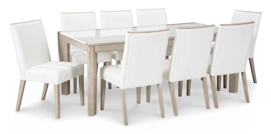 Wendora Bisque/White Rectangular Dining Set - SET | D950-25 | D950-01(2) - Bien Home Furniture &amp; Electronics
