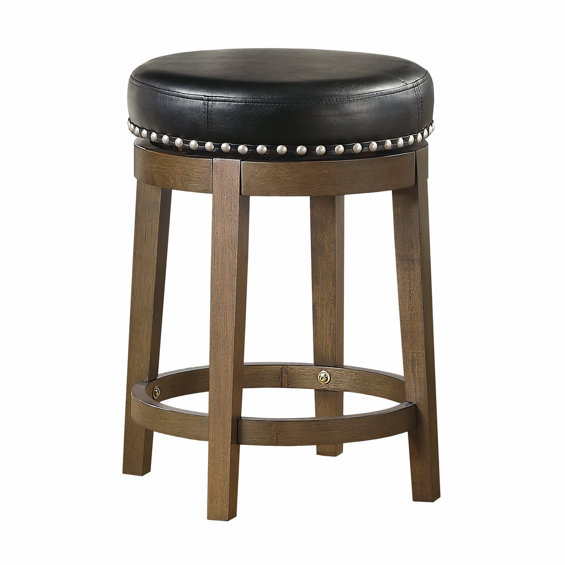 Westby Black/Brown Round Swivel Counter Height Stool, Set of 2 - 5681BLK-24 - Bien Home Furniture &amp; Electronics