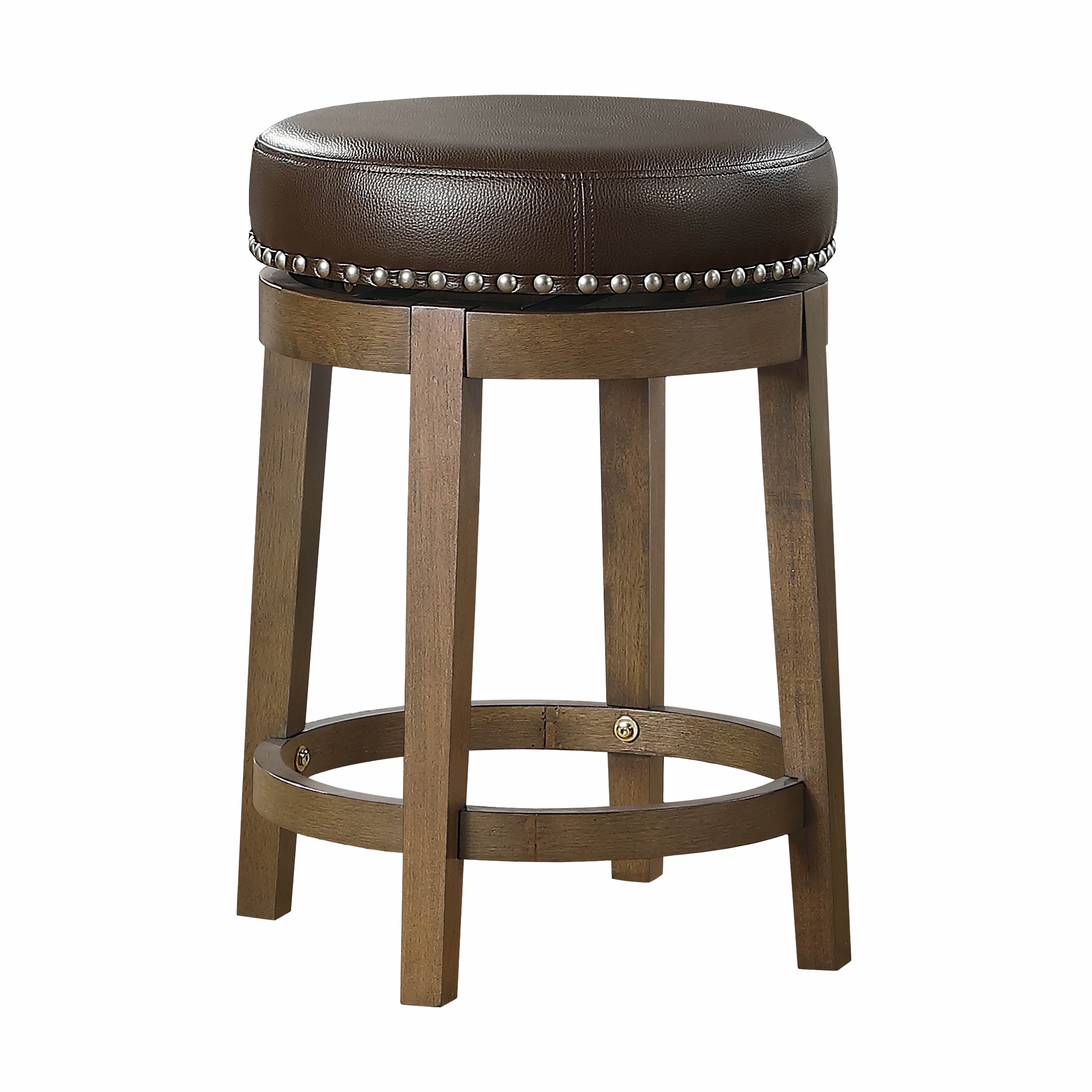 Westby Brown/Brown Round Swivel Counter Height Stool, Set of 2 - 5681BRW-24 - Bien Home Furniture &amp; Electronics