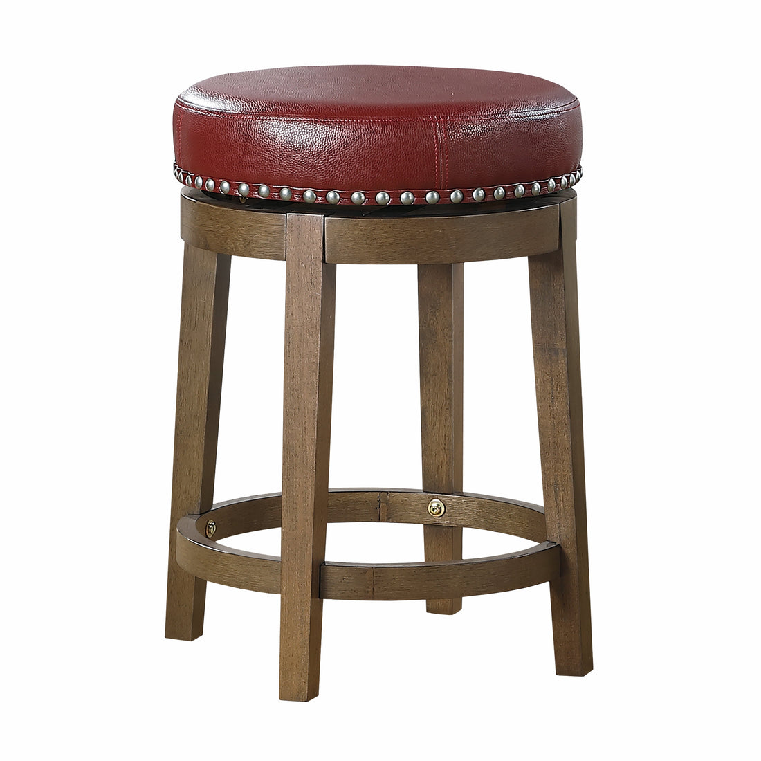 Westby Red/Brown Round Swivel Counter Height Stool, Set of 2 - 5681RED-24 - Bien Home Furniture &amp; Electronics