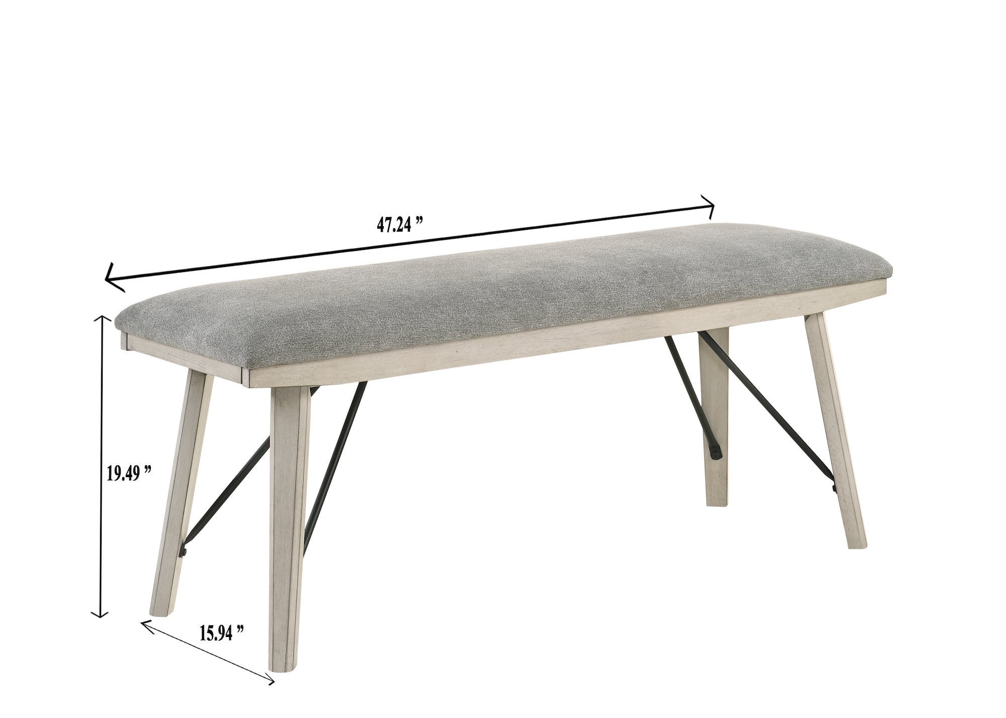 White Sands Chalk White Bench - 2132-BENCH - Bien Home Furniture &amp; Electronics