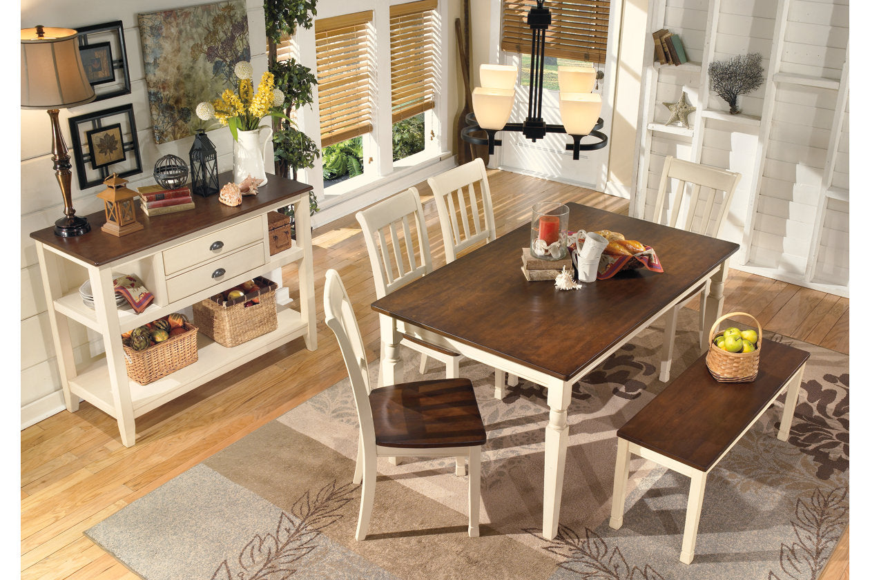 Whitesburg Brown/Cottage White Dining Bench - D583-00 - Bien Home Furniture &amp; Electronics