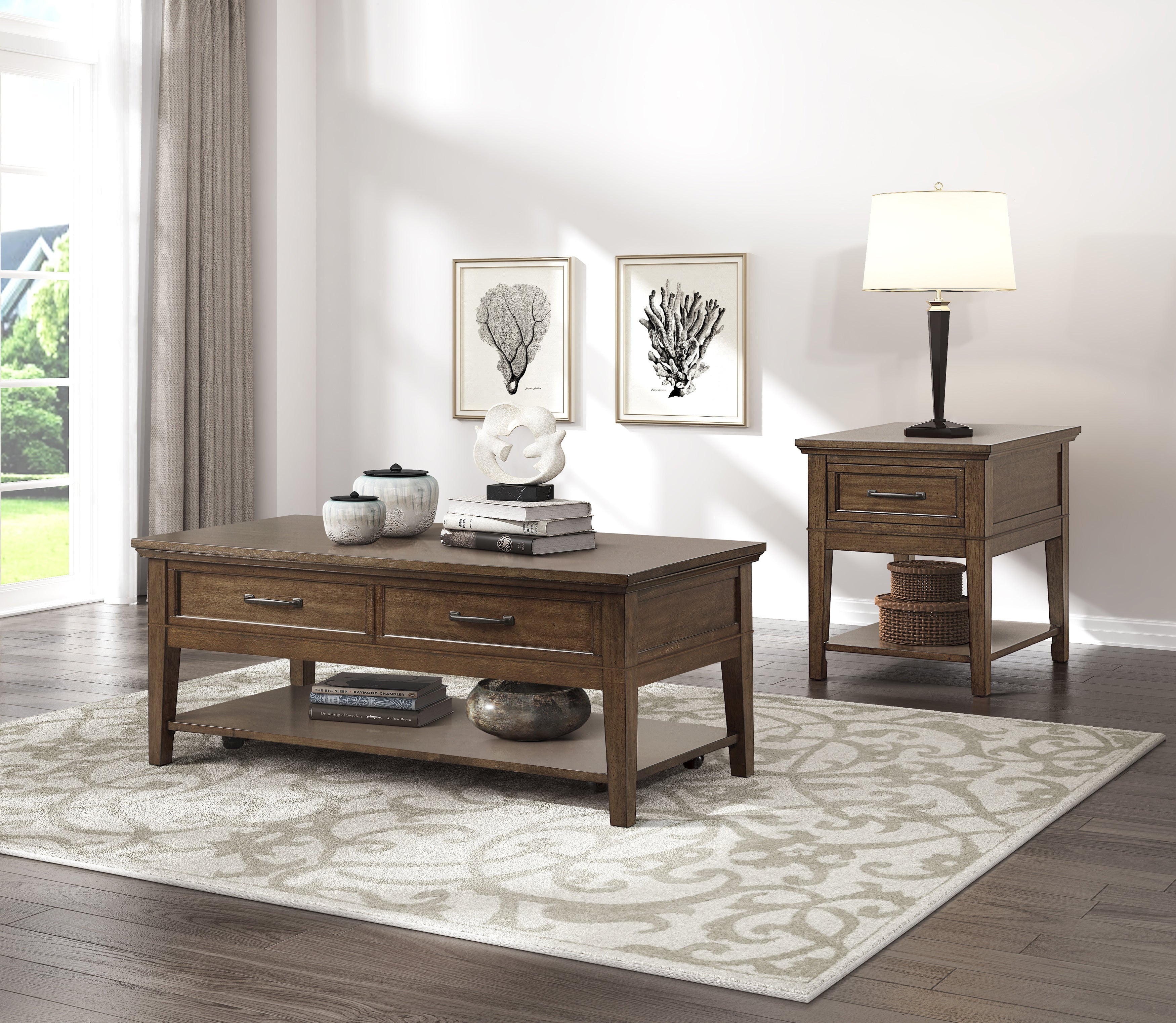 Whitley Walnut Cocktail Table - 3620-30 - Bien Home Furniture &amp; Electronics