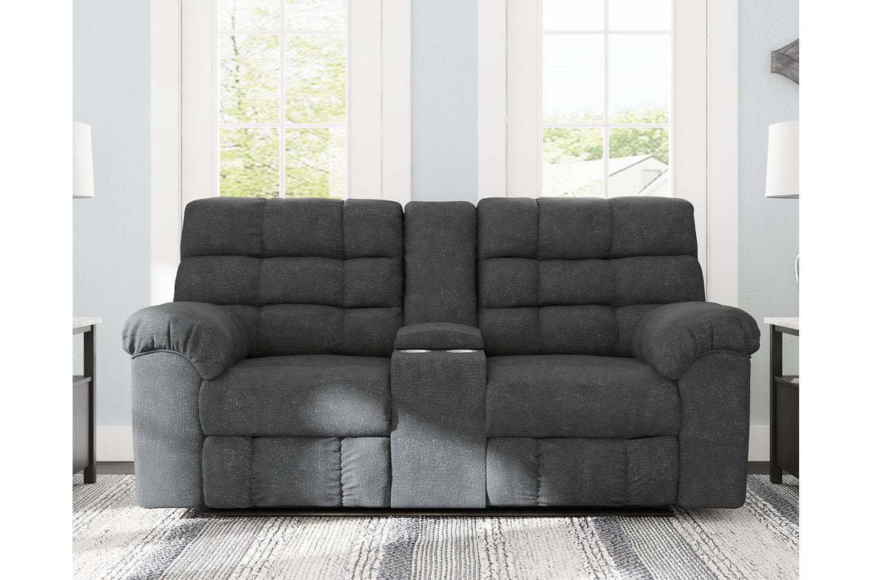 Wilhurst Marine Reclining Loveseat with Console - 5540394 - Bien Home Furniture &amp; Electronics