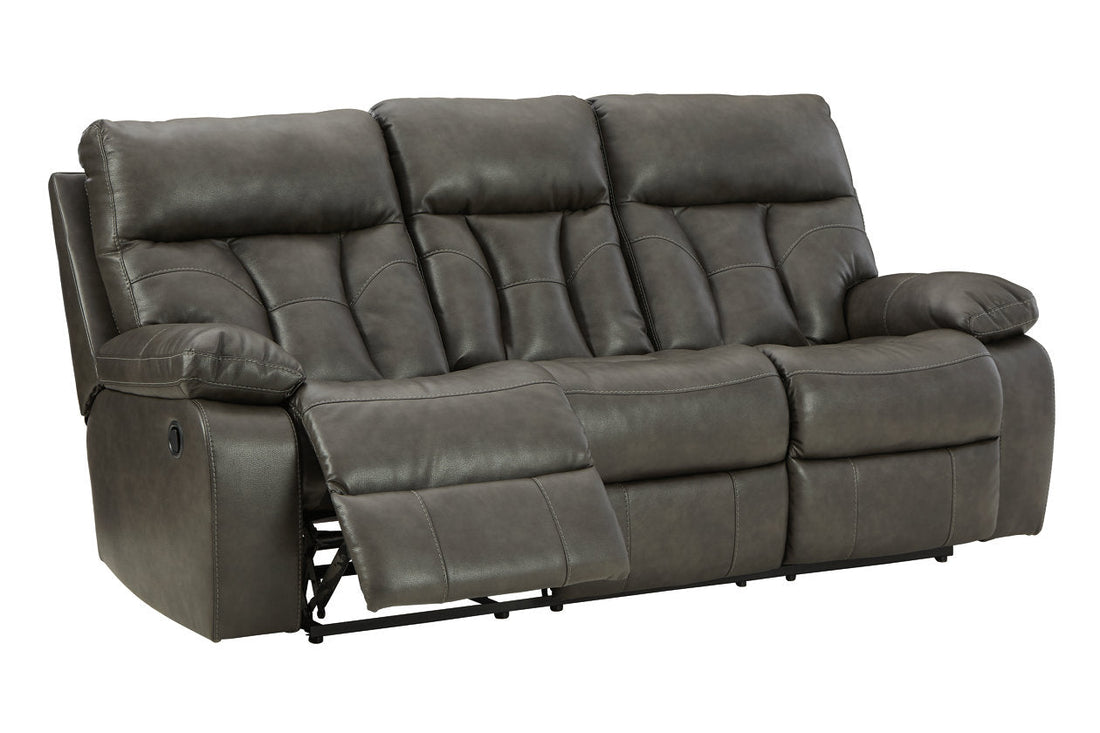 Willamen Quarry Reclining Sofa with Drop Down Table - 1480189 - Bien Home Furniture &amp; Electronics