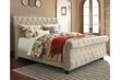Willenburg Linen King Upholstered Sleigh Bed - SET | B643-76 | B643-78 | B643-99 - Bien Home Furniture & Electronics