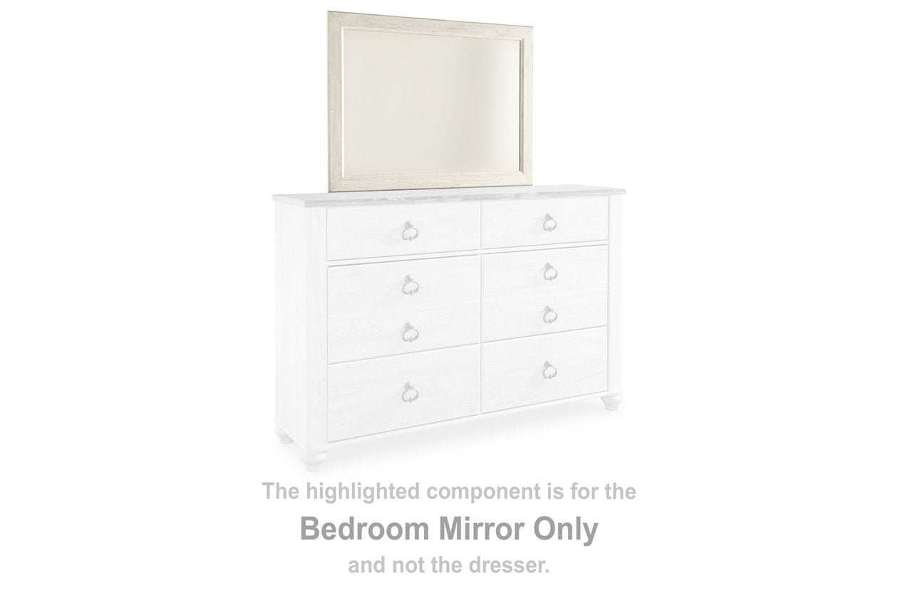 Willowton Whitewash Bedroom Mirror (Mirror Only) - B267-36 - Bien Home Furniture &amp; Electronics