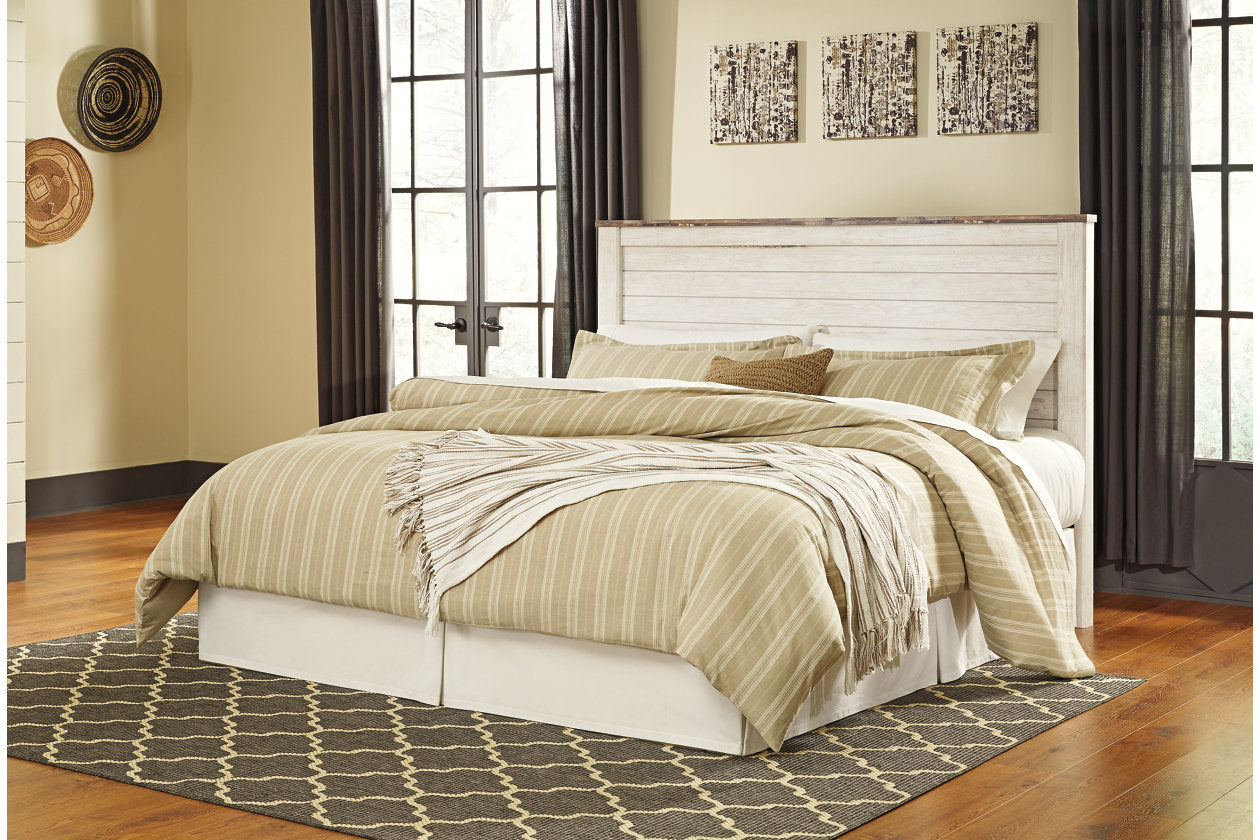 Willowton Whitewash King/California King Panel Headboard - B267-58 - Bien Home Furniture &amp; Electronics