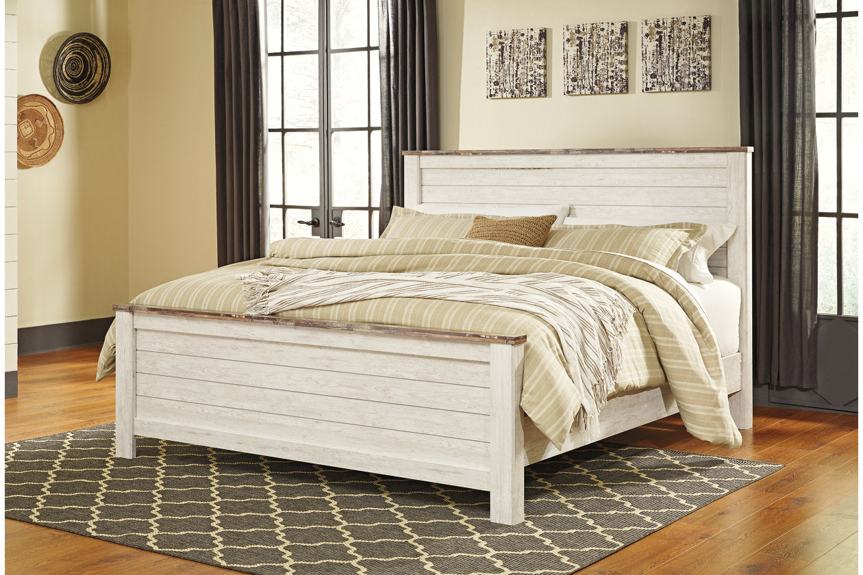 Willowton Whitewash King/California King Panel Headboard - B267-58 - Bien Home Furniture &amp; Electronics