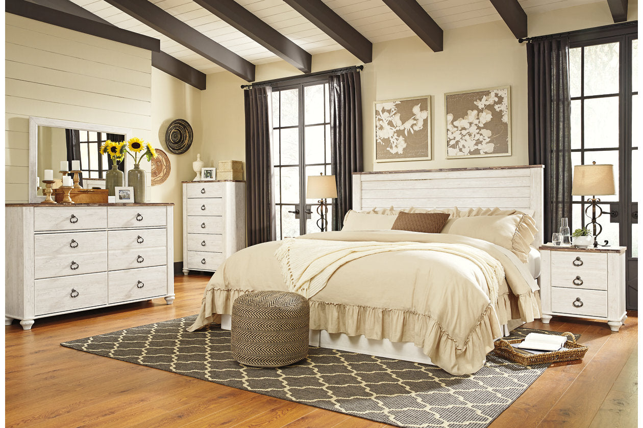 Willowton Whitewash King/California King Panel Headboard - B267-58 - Bien Home Furniture &amp; Electronics