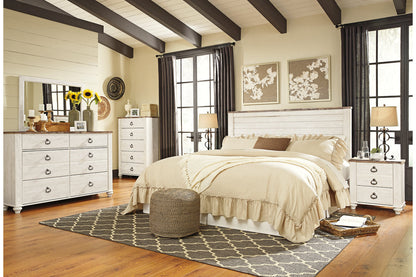 Willowton Whitewash King/California King Panel Headboard - B267-58 - Bien Home Furniture &amp; Electronics