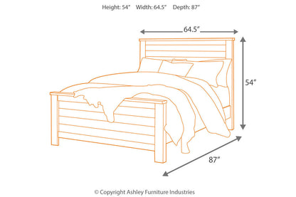 Willowton Whitewash Queen Panel Bed - SET | B267-54 | B267-57 | B267-98 - Bien Home Furniture &amp; Electronics