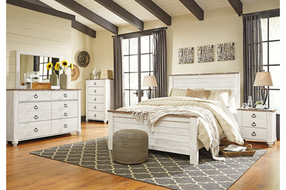 Willowton Whitewash Queen Panel Headboard - B267-57 - Bien Home Furniture &amp; Electronics
