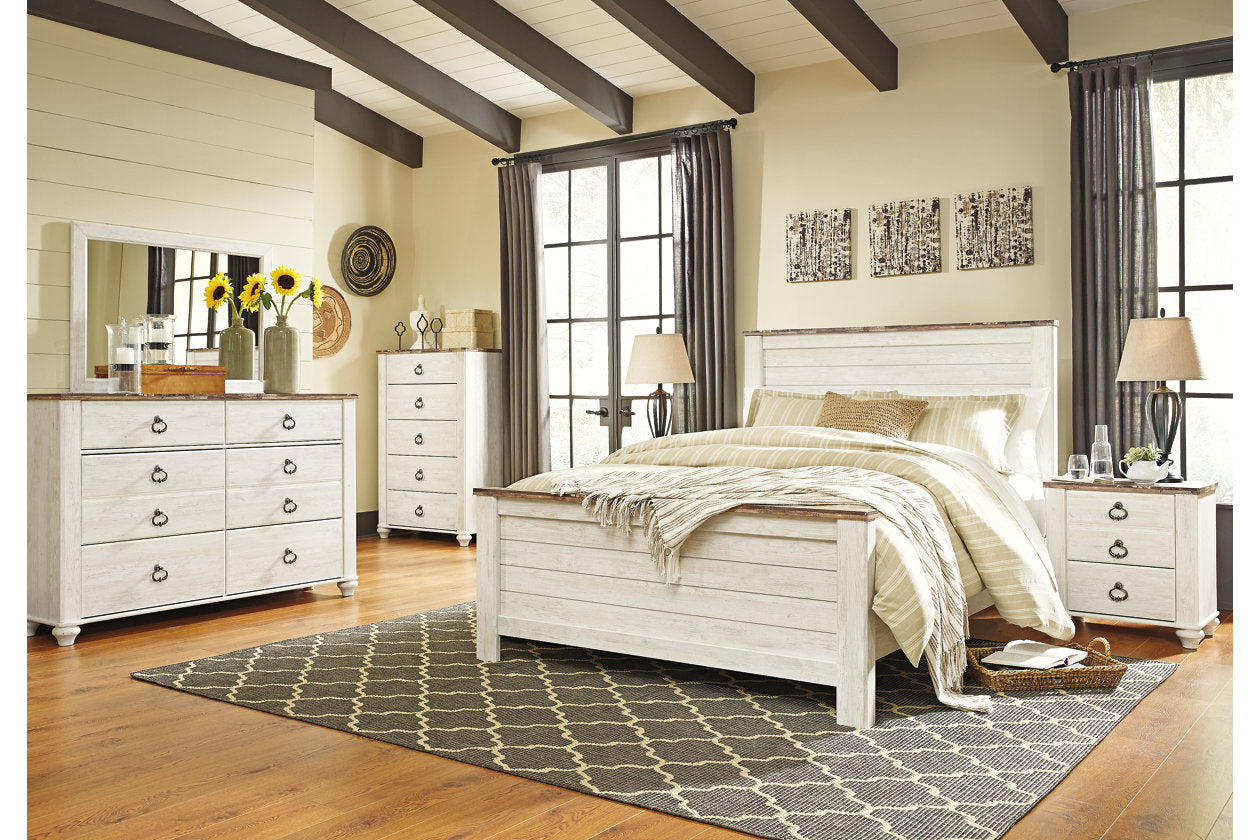 Willowton Whitewash Queen Panel Headboard - B267-57 - Bien Home Furniture &amp; Electronics