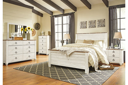 Willowton Whitewash Queen Panel Headboard - B267-57 - Bien Home Furniture &amp; Electronics