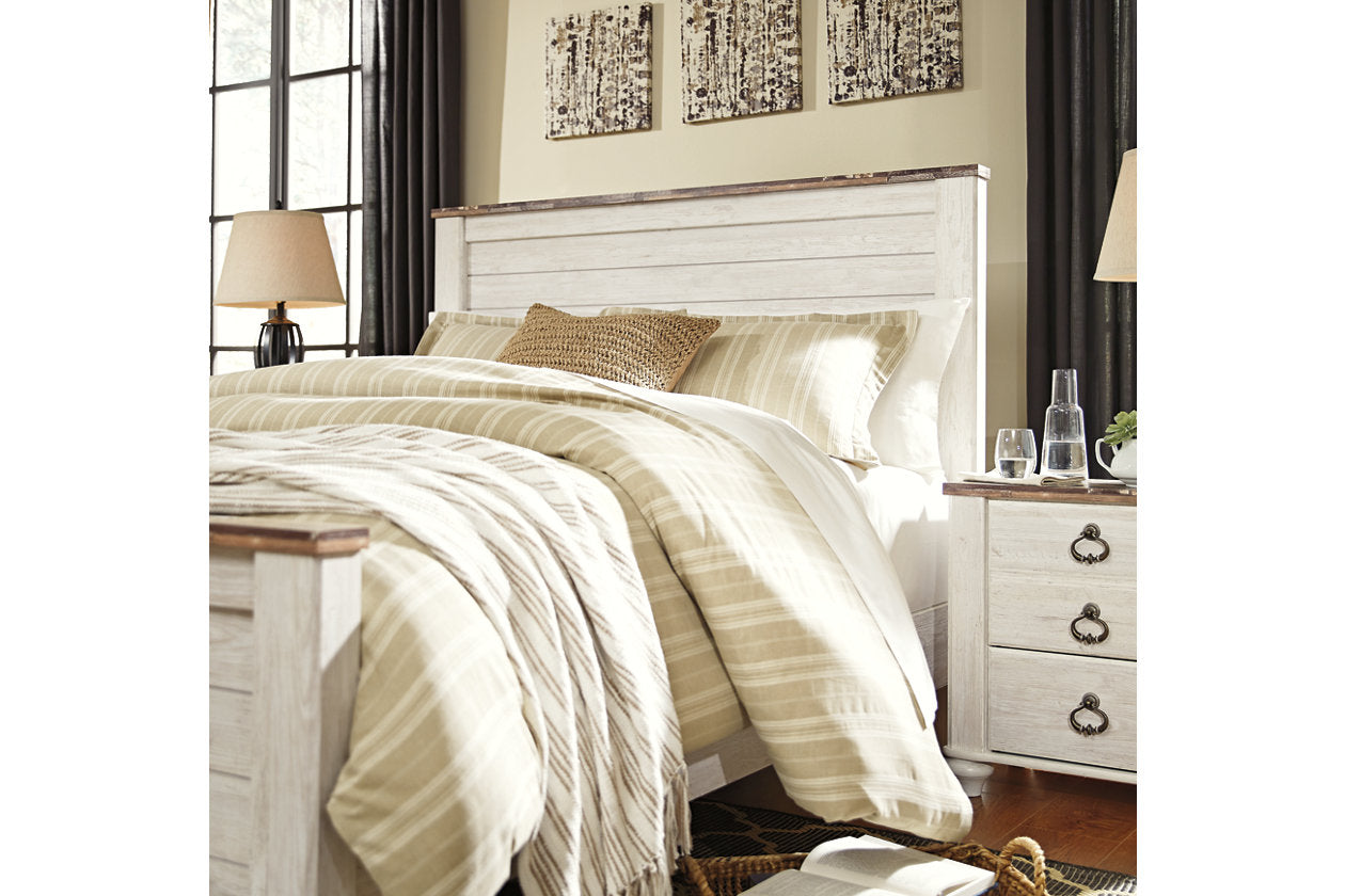 Willowton Whitewash Queen Panel Headboard - B267-57 - Bien Home Furniture &amp; Electronics