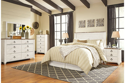 Willowton Whitewash Queen Panel Headboard - B267-57 - Bien Home Furniture &amp; Electronics