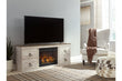 Willowton Whitewash TV Stand with Electric Fireplace - SET | EW0267-268 | W100-101 - Bien Home Furniture & Electronics