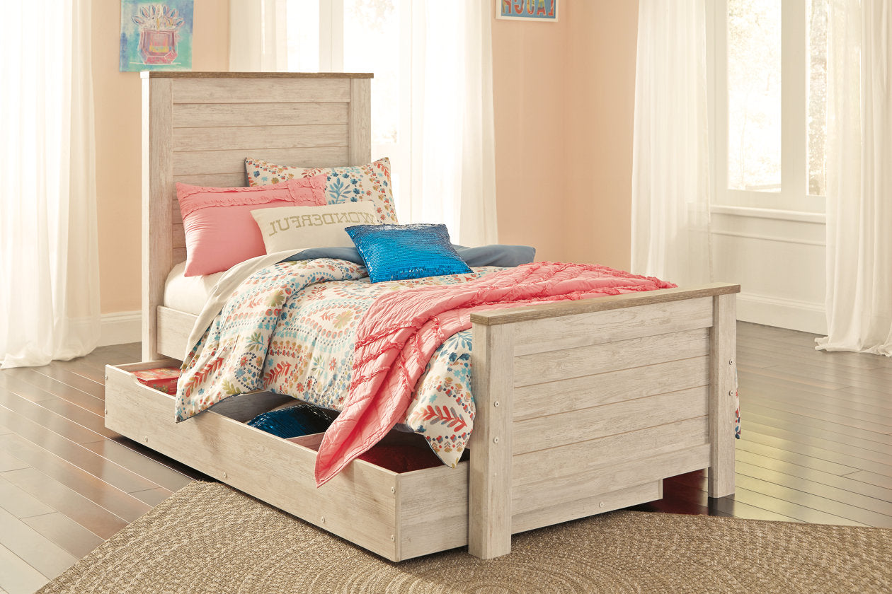 Willowton Whitewash Twin Panel Headboard - B267-53 - Bien Home Furniture &amp; Electronics